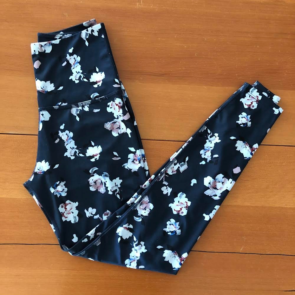 Beyond Yoga Navy Floral High Waisted Midi Leggings